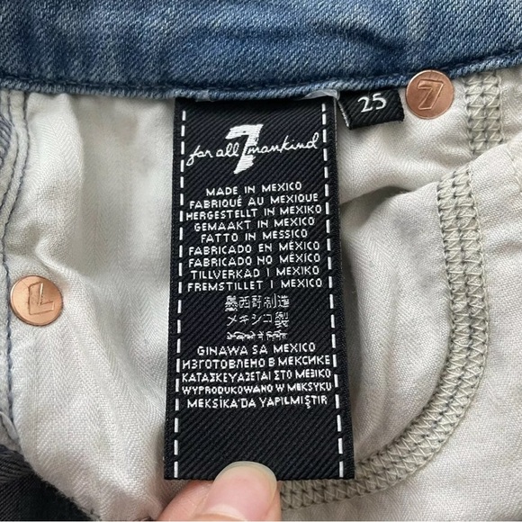 Authentic 7 For All Mankind Kimmie Cropped sz 25 - Picture 8 of 10